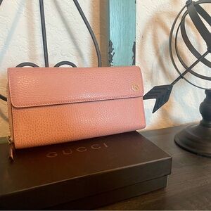 Gucci GG Pink Continental TriFold Wallet
